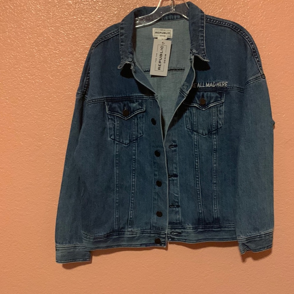 NWT Graphic Jean Jacket
